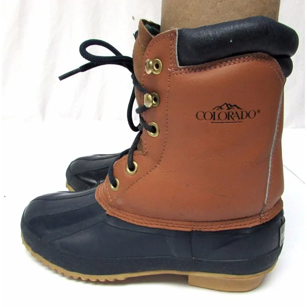 Colorado-Thinsulate-Steel-Shank-Boots-Therma-Insulation-Sz-5-Mens-Leather-Rubber